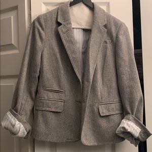 Banana Republic Gray Herringbone Blazer